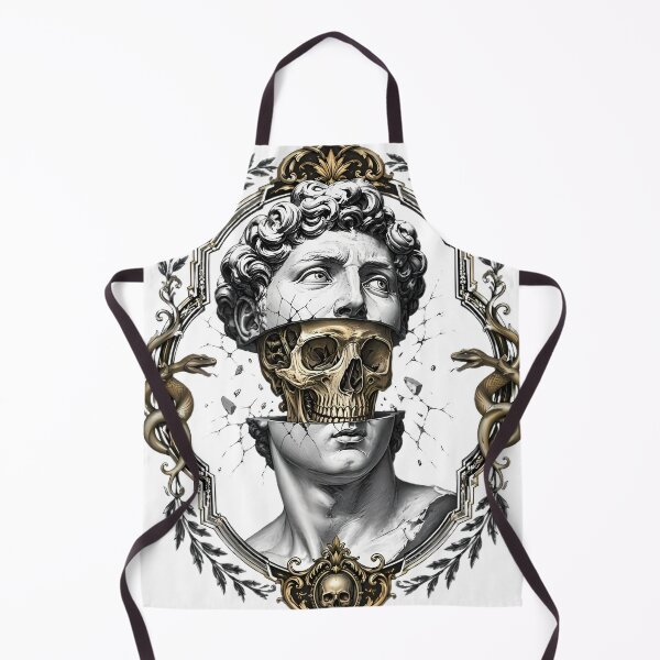 Item preview, Memento Mori Marble Bust — Cracked Statue Skull Gothic Art designed and sold by Yujanne.