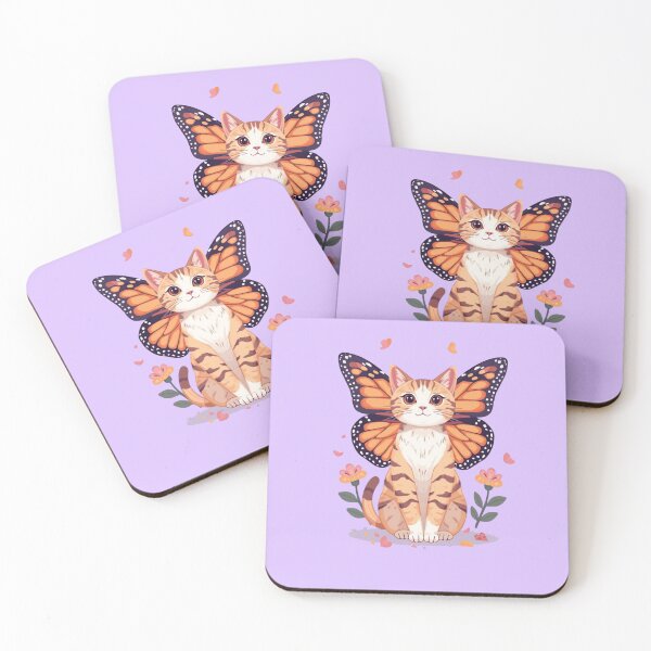 Item preview, Butterfly Wings Cat Art Print – Dreamy Pastel Fairy Cat Gift for Cat Lovers designed and sold by PawsAndWhimsy.