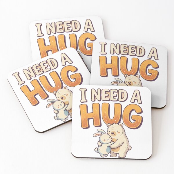 Item preview, I Need a Hug | Retro Typography Quote & Minimalist Statement designed and sold by Wear Sculpt.