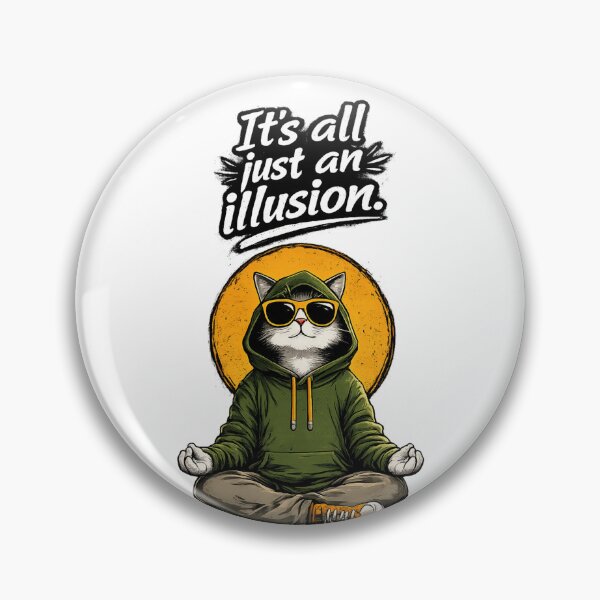 Item preview, “Meditating Cat Illusion Quote – Aesthetic Streetwear Design designed and sold by LOLKart.