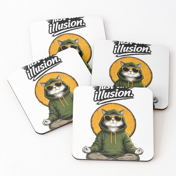 Item preview, “Meditating Cat Illusion Quote – Aesthetic Streetwear Design designed and sold by LOLKart.