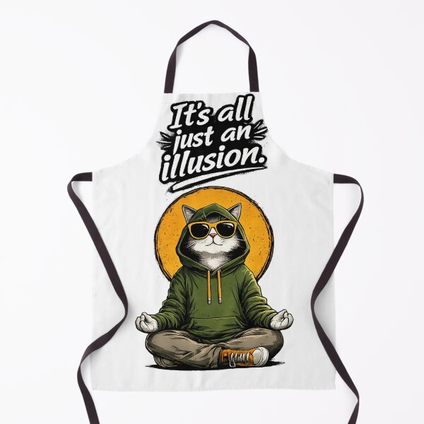 Item preview, “Meditating Cat Illusion Quote – Aesthetic Streetwear Design designed and sold by LOLKart.
