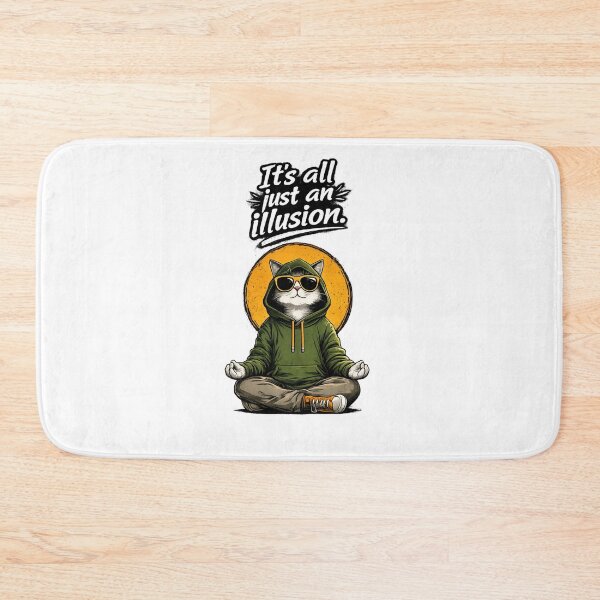 Item preview, “Meditating Cat Illusion Quote – Aesthetic Streetwear Design designed and sold by LOLKart.