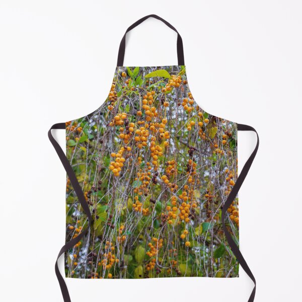 Item preview, Closeup Hanging Orange Berries On Thin Vines With Green Leaves Autumn Nature Texture designed and sold by Nmallia.