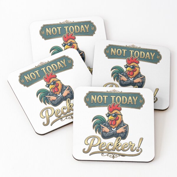 Item preview, Not Today Pecker Rocker Rooster Sarcastic T-Shirt designed and sold by MerchlyMike.