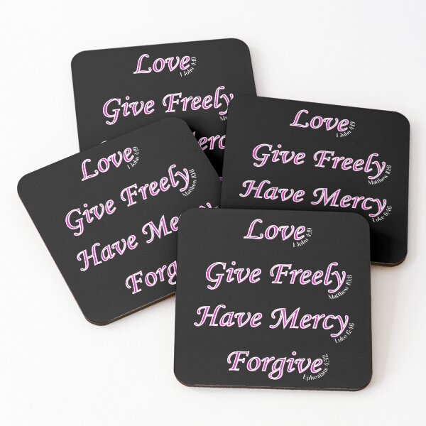 Item preview, Give Love Mercy Forgive Faith Gifts Christian designed and sold by Ceramic Scripture.