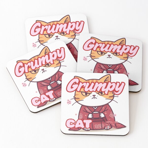 Item preview, Grumpy Cat Japanese Tea Ceremony Mug – Funny Kawaii Cat Gift for Cat Lovers designed and sold by PawsAndWhimsy.