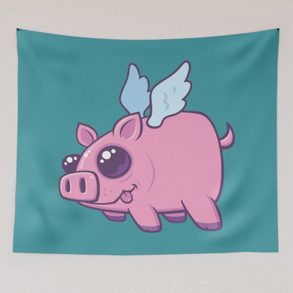 Item preview, Derpy Kawaii Flying Piggy Cutie designed and sold by fizzgig.