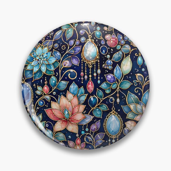 Item preview, Luxurious jewelry flowers watercolor vector seamless diamond pattern designed and sold by Kentala.