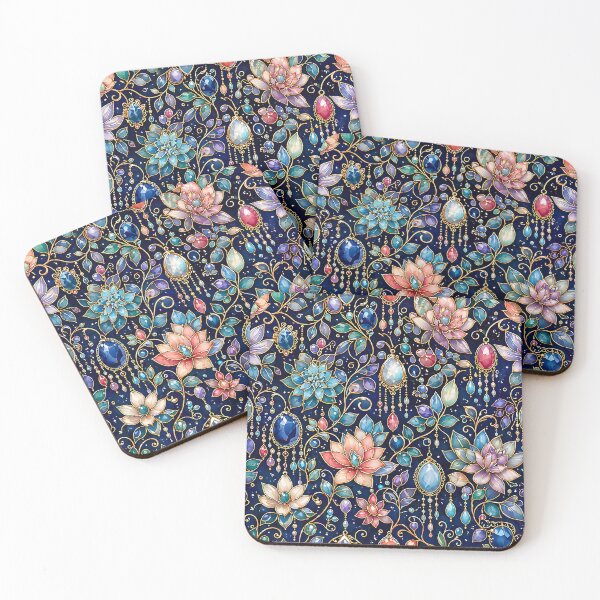 Item preview, Luxurious jewelry flowers watercolor vector seamless diamond pattern designed and sold by Kentala.