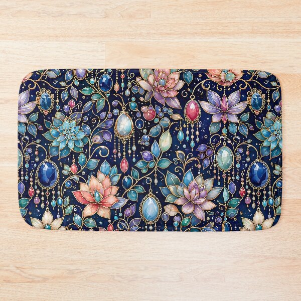 Item preview, Luxurious jewelry flowers watercolor vector seamless diamond pattern designed and sold by Kentala.
