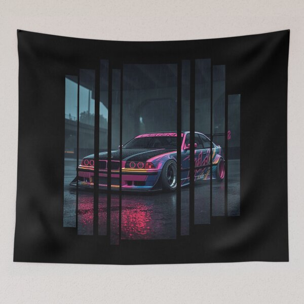 Item preview, B.W the Power of the 3 coupe with wide body kit, street racing vibe, high contrast neon colors 26 designed and sold by Neon G.