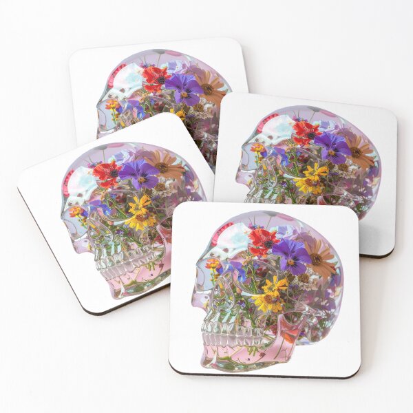 Item preview, Colorful Botanical Skull Illustration designed and sold by BetweenForms.