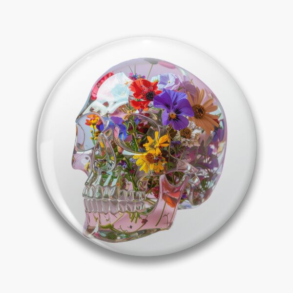 Item preview, Colorful Botanical Skull Illustration designed and sold by BetweenForms.