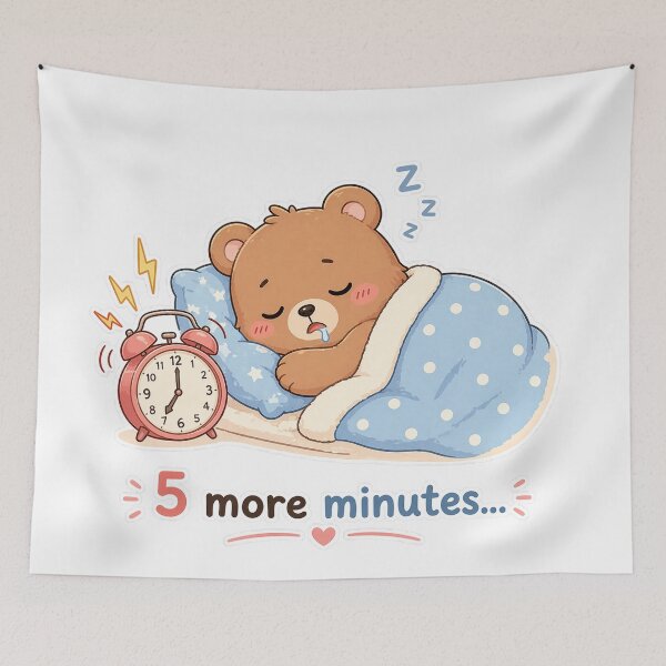 Item preview, Sleeping Bear Alarm Five More Minutes Mood designed and sold by Sadia  Jannat.