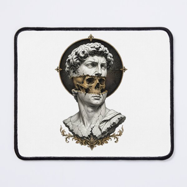 Item preview, Memento Mori Marble Bust — Cracked Statue Skull Gothic Art designed and sold by Yujanne.