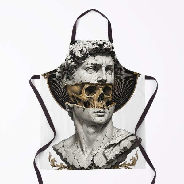 Item preview, Memento Mori Marble Bust — Cracked Statue Skull Gothic Art designed and sold by Yujanne.