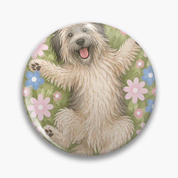 Item preview, Pyrenean Sheepdog Flower Meadow Cute Dog Illustration | Happy Fluffy Dog Art designed and sold by GoodyPaws.