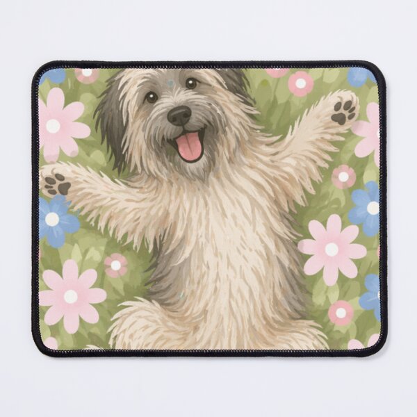 Item preview, Pyrenean Sheepdog Flower Meadow Cute Dog Illustration | Happy Fluffy Dog Art designed and sold by GoodyPaws.