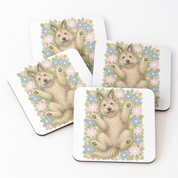 Item preview, Picardy Sheepdog Flower Meadow Cute Dog Illustration | Happy Berger Picard Art designed and sold by GoodyPaws.