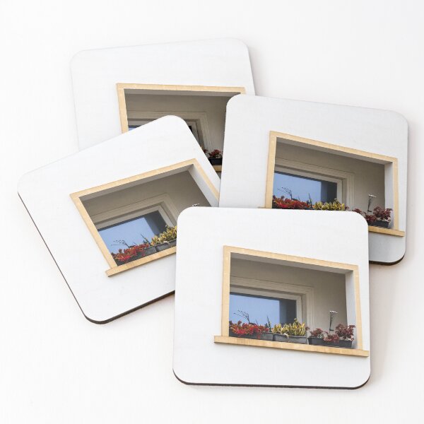 Item preview, Minimal Window Box With Potted Plants On White Facade And Stone Frame designed and sold by Nmallia.