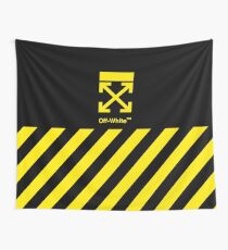 Off White Cover Full Yellow Stripe Wall Tapestry