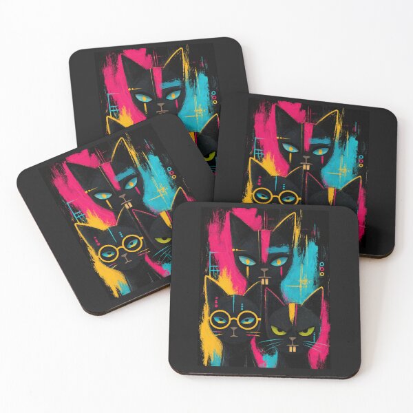 Item preview, Attitude Black Cat Trio designed and sold by ZunZunArt.
