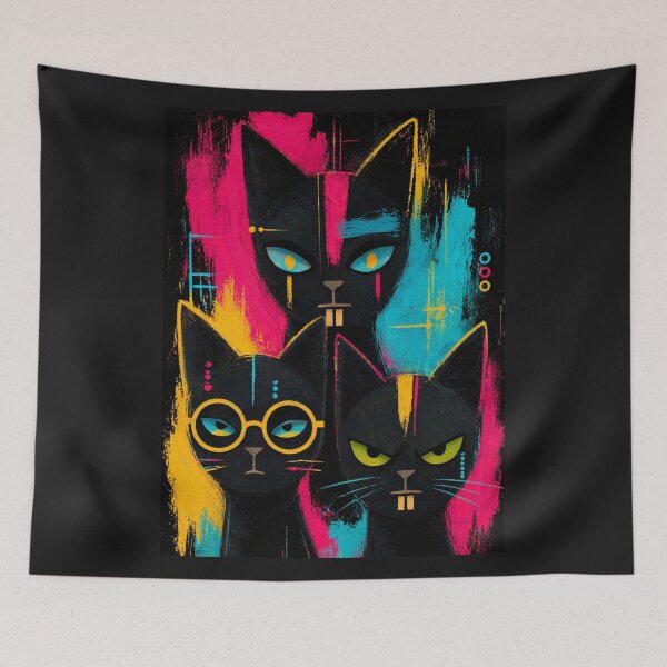 Item preview, Attitude Black Cat Trio designed and sold by ZunZunArt.