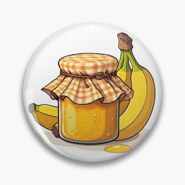 Item preview, Homemade Banana Jam Jar – Cute Fruit Preserve Illustration designed and sold by Karolina’s Cozy Creations.