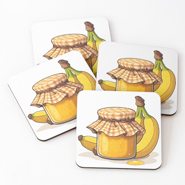 Item preview, Homemade Banana Jam Jar – Cute Fruit Preserve Illustration designed and sold by Karolina’s Cozy Creations.