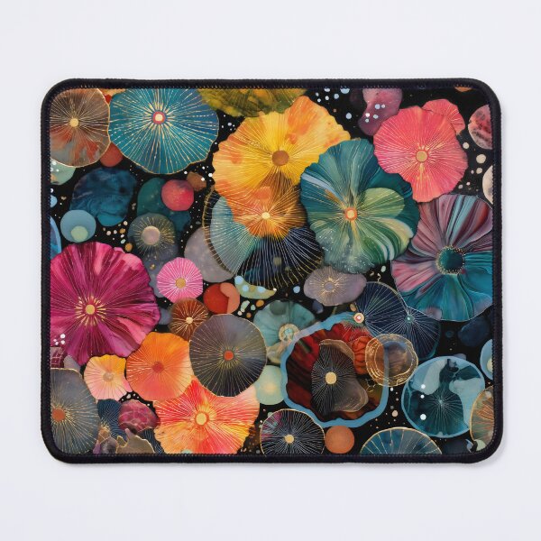 Item preview, Vibrant Bioluminescent Sea Life Abstract Painting designed and sold by LuminousFoundry.