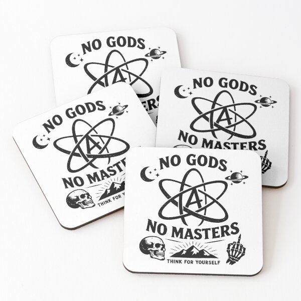 Item preview, No Gods No Masters Think For Yourself Atheist Atom designed and sold by Owcomm.