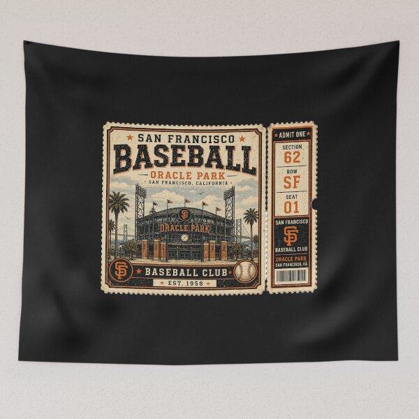 Item preview, San Francisco Baseball Vintage Ticket Stub Oracle Park Design designed and sold by GhostDawgs.