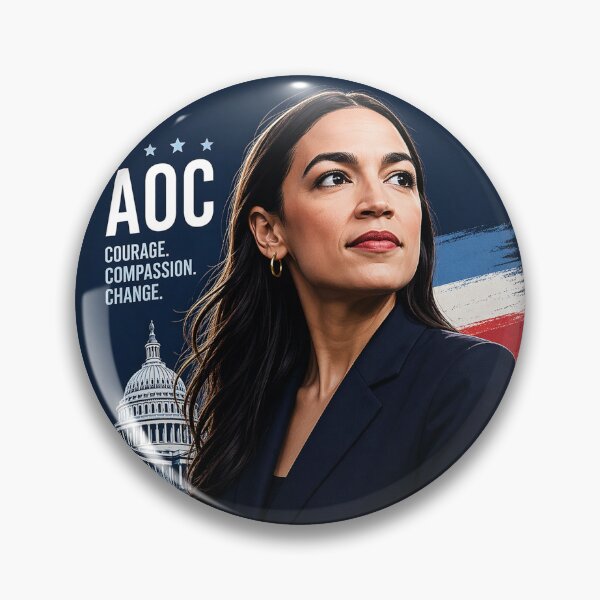 Item preview, AOC Courage Compassion Change Political Portrait designed and sold by Owcomm.