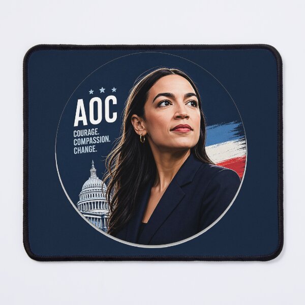 Item preview, AOC Courage Compassion Change Political Portrait designed and sold by Owcomm.
