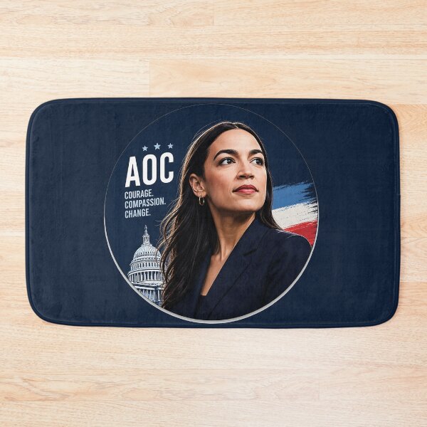 Item preview, AOC Courage Compassion Change Political Portrait designed and sold by Owcomm.