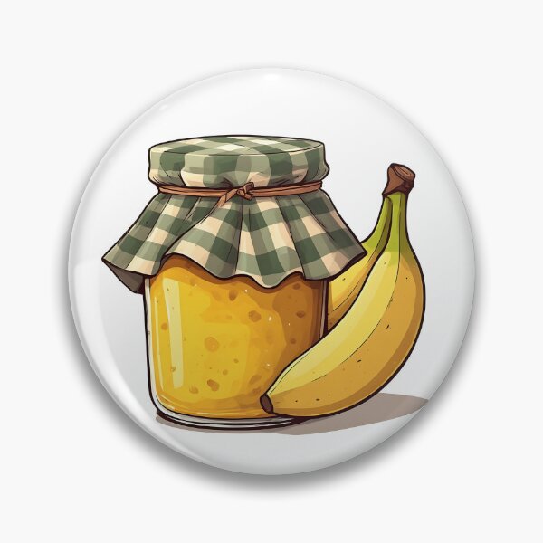 Item preview, Rustic Banana Jam Jar Illustration – Homemade Fruit Preserve Design designed and sold by Karolina’s Cozy Creations.