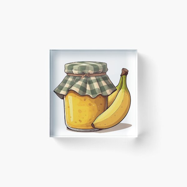 Item preview, Rustic Banana Jam Jar Illustration – Homemade Fruit Preserve Design designed and sold by Karolina’s Cozy Creations.