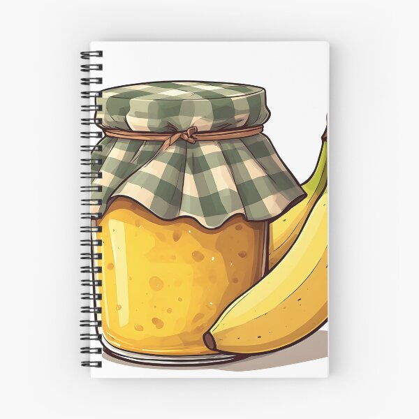 Item preview, Rustic Banana Jam Jar Illustration – Homemade Fruit Preserve Design designed and sold by Karolina’s Cozy Creations.