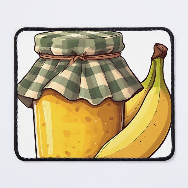 Item preview, Rustic Banana Jam Jar Illustration – Homemade Fruit Preserve Design designed and sold by Karolina’s Cozy Creations.
