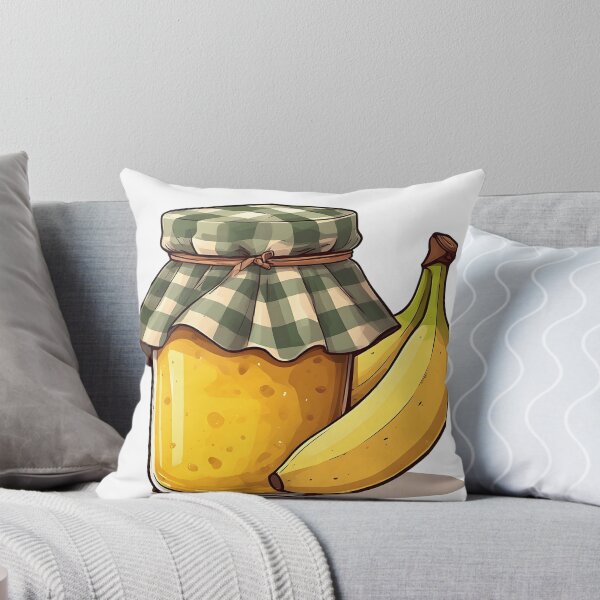 Item preview, Rustic Banana Jam Jar Illustration – Homemade Fruit Preserve Design designed and sold by Karolina’s Cozy Creations.