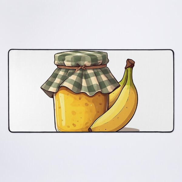 Item preview, Rustic Banana Jam Jar Illustration – Homemade Fruit Preserve Design designed and sold by Karolina’s Cozy Creations.