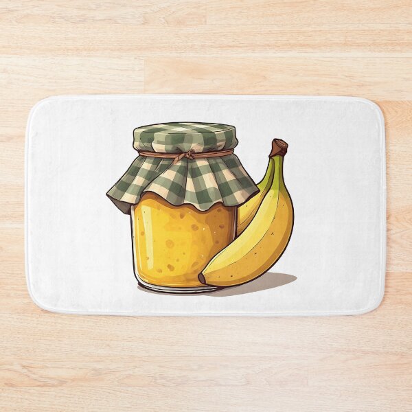 Item preview, Rustic Banana Jam Jar Illustration – Homemade Fruit Preserve Design designed and sold by Karolina’s Cozy Creations.