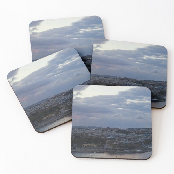 Item preview, Panoramic Sunset Over Historic Mediterranean Harbor City With Marina, Boats and Dramatic Cloudscape designed and sold by Nmallia.