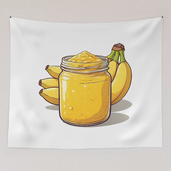 Item preview, Banana Jam Jar Illustration – Sweet Homemade Fruit Spread Design designed and sold by Karolina’s Cozy Creations.