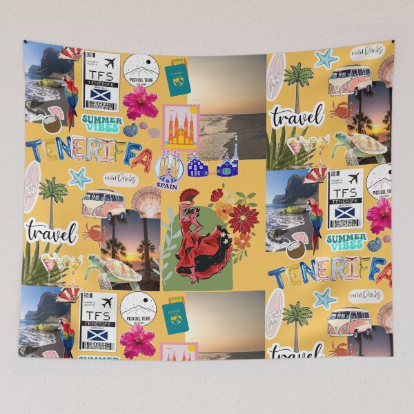 Item preview, ​Tenerife Spain Summer Vacation Travel Aesthetic Collage designed and sold by crystalar95.