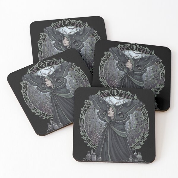 Item preview, Virgo Whimsigoth Zodiac Art — Dark Botanical Earth Sign Astrology Design designed and sold by DriftingDoodle.
