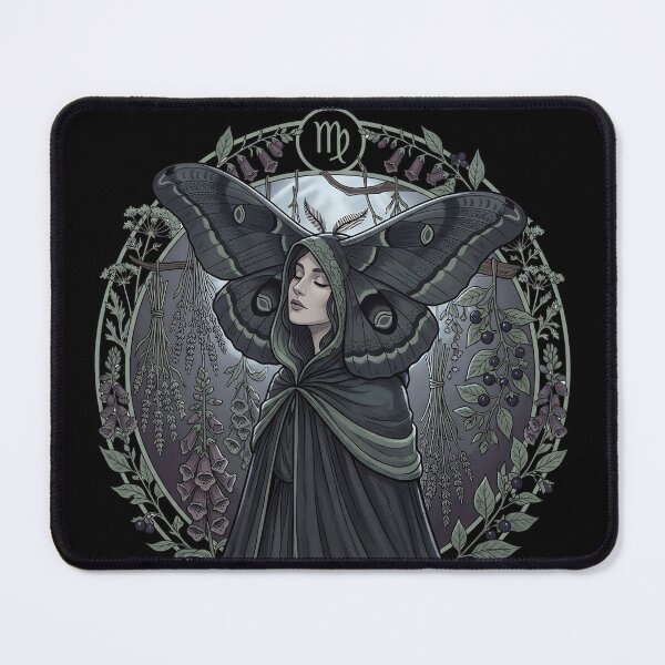 Item preview, Virgo Whimsigoth Zodiac Art — Dark Botanical Earth Sign Astrology Design designed and sold by DriftingDoodle.