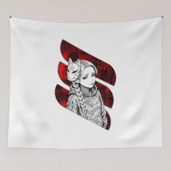 Item preview, The girl with the Kitsune mask designed and sold by krabbaraban.