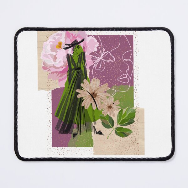 Item preview, Collage illustration style with pink and green designed and sold by Sigma Data.